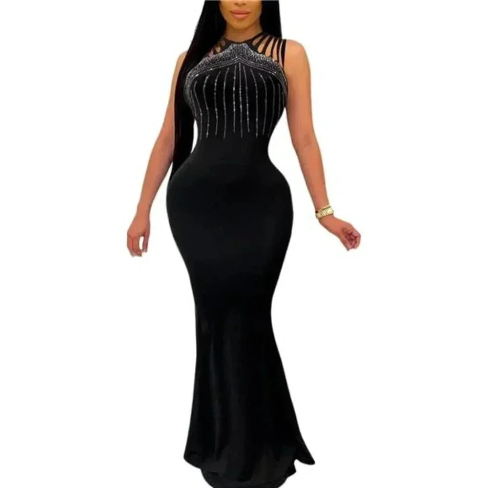 Elegant Rhinestone Bodycon Dress